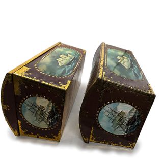 Coppia Forzieri Vintage Metallo Litografato