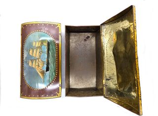 Coppia Forzieri Vintage Metallo Litografato