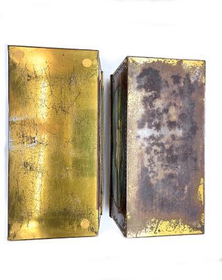 Coppia Forzieri Vintage Metallo Litografato