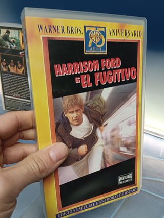 PELÍCULAS VHS , 3 películas especial Harrison Ford-El fugitivo, La calle del adiós, Único testigo
