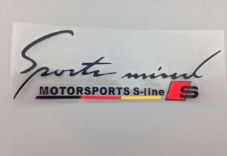 PEGATINA SPORT MIND LETRAS NEGRO S-LINE