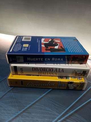 3 cintas, VHS, películas de Marcello Mastroianni