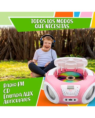 ★ Boombox infantil MP3, CD, Radio, USB + Luces RGB