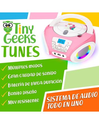 ★ Boombox infantil MP3, CD, Radio, USB + Luces RGB