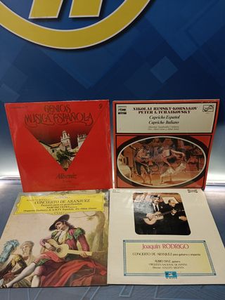 4 discos, LPs, vinilos, MÚSICA CLÁSICA, ALBENIZ, CONCIERTO DE ARANJUEZ y mas