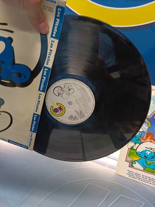 Dos discos, LP VINILO,  EL PADRE ABRAHAM Y SUS PITUFOS VEO VEO + EL GRAN LIBRO DE LOS JUEGOS