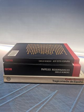3 libros EMILIO ROMERO. EDITORIAL PLANETA y PLAZA Y JANES