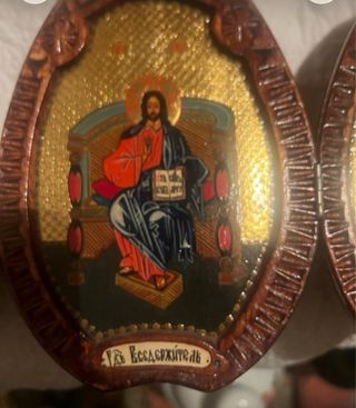 Huevo religioso pintado a mano URSS