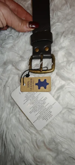 Cinturón de piel marrón 95 cm