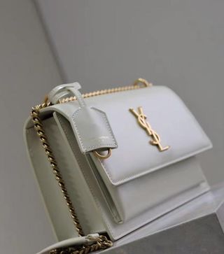 Bolso Saint Laurent Solferino Blanco Dorado