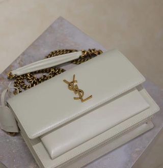 Bolso Saint Laurent Solferino Blanco Dorado