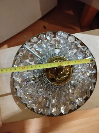 Lámpara colgante cristal y metal dorado