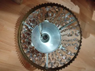 Lámpara colgante cristal y metal dorado