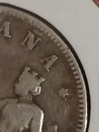 Moneda 2 Pesetas Plata 1870