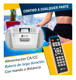 Reproductor Cassette CD Radio KLIM Blanco