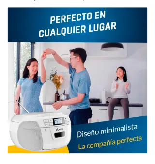 Reproductor Cassette CD Radio KLIM Blanco