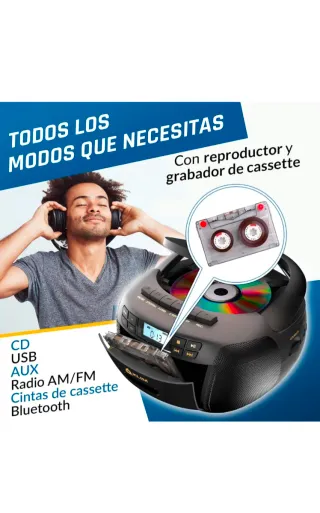Reproductor CD/Cassette KLIM Negro