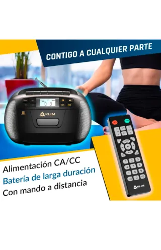 Reproductor CD/Cassette KLIM Negro
