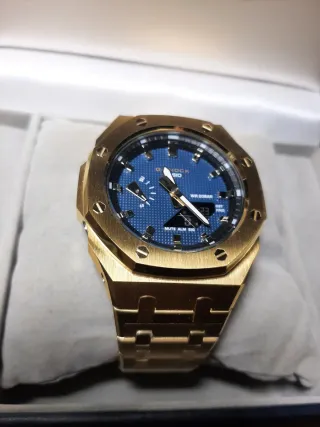 G-Shock Custom CasiOak Oro Acciaio Inox navy blue