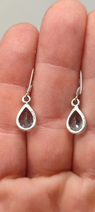 Pendientes de Plata y Topacio Azul.