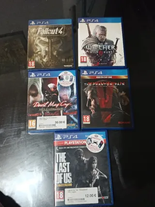 Lote 5 Juegos PS4: Fallout 4, Witcher 3, MGS V, DM