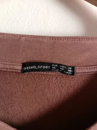 Sudadera Oysho Cropped Casual Chic Pico Mujer