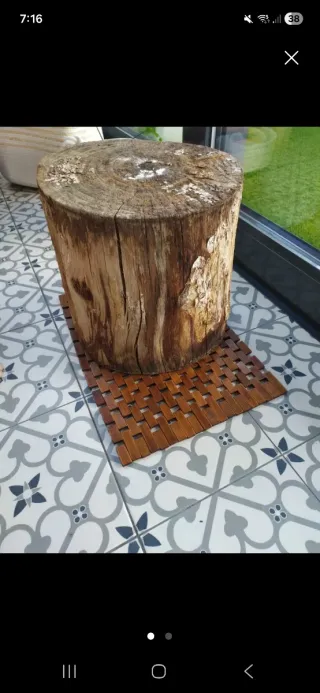 Tronco de madera macizo decorativo