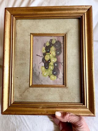 Dipinto primi '900 Uva natura morta