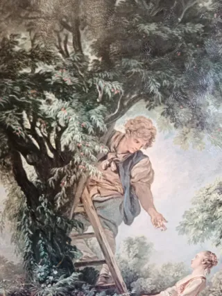 Lámina barnizada antigua romántica