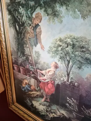 Lámina barnizada antigua romántica