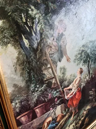 Lámina barnizada antigua romántica