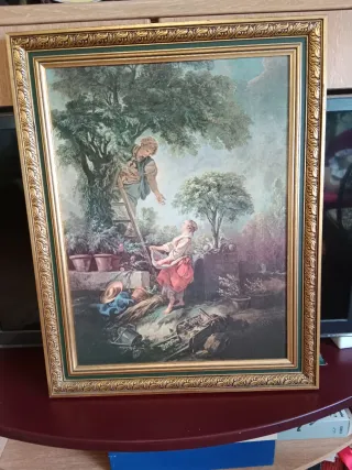 Lámina barnizada antigua romántica