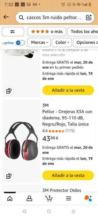 Cascos 3M Peltor Orejeras X3A