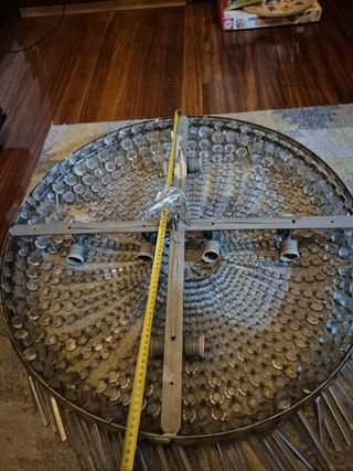 Lámpara Techo Vintage Cristales Tallados Art Déco