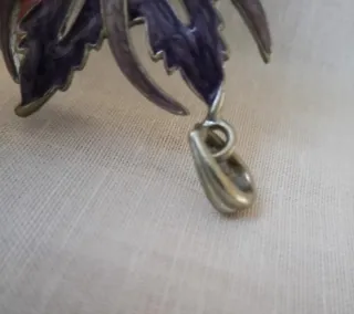 Colgante Flor Morado y Plateado