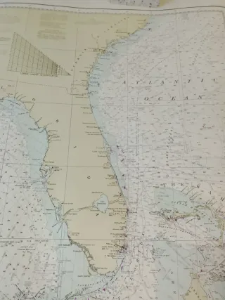 Antiguo mapa náutico Golfo de México NOAA