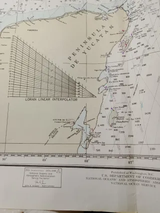 Antiguo mapa náutico Golfo de México NOAA