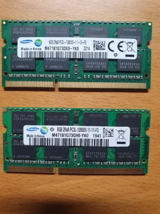 2x 8GB DDR3L RAM para portátil Samsung