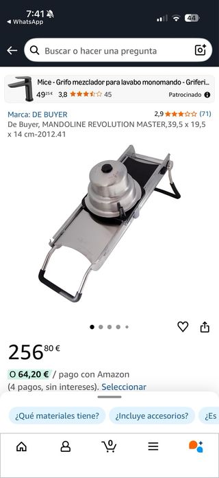 Mandolina DE BUYER Revolution Master nunca usada