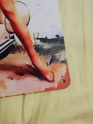 Targa pubblicitaria Vespa in metallo stile vintage