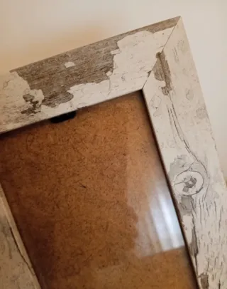 Marco de fotos rústico madera y cristal