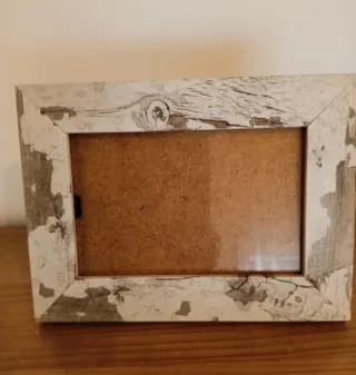 Marco de fotos rústico madera y cristal