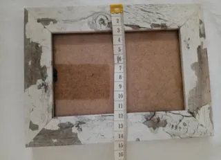 Marco de fotos rústico madera y cristal