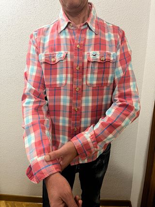 Camisa Hollister cuadros roja y azul