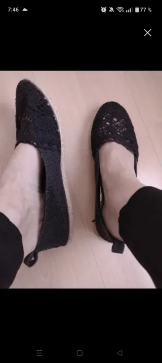 Manoletinas negras encaje nuevas