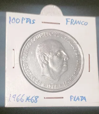 3 Monedas 100 Pesetas Franco 1966 Plata