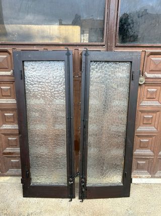 7 Pares Ventanas Sin Marco Madera Oscura