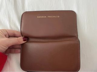 Cartera Sandra Freckled piel marrón