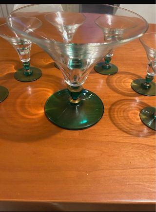 Servizio coppa e 6 calici in vetro