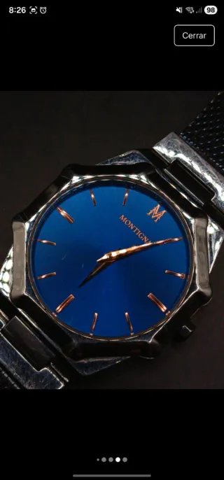 Reloj Montignac Hombre Azul Plateado